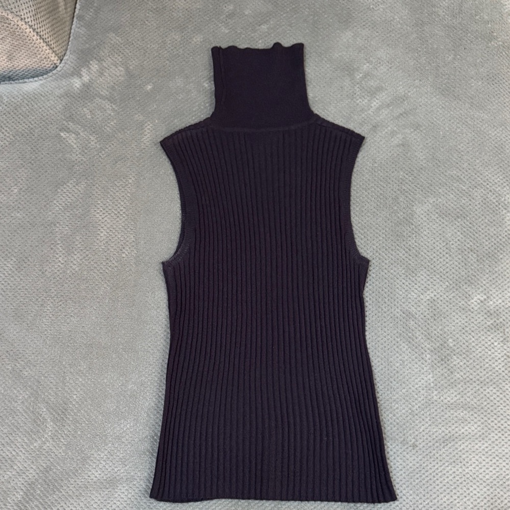 Express Purple Ribbed Sleeveless Turtleneck